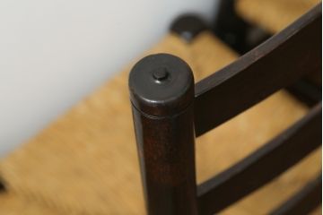 和製ビンテージ　松本民芸家具　ラダーバックがお洒落なラッシチェア4脚セット(ダイニングチェア、椅子、イス、ヴィンテージ)(R-072337)