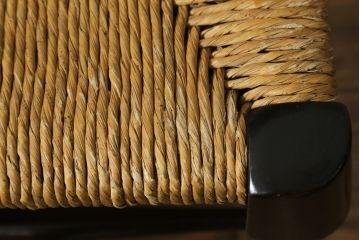 和製ビンテージ　松本民芸家具　ラダーバックがお洒落なラッシチェア4脚セット(ダイニングチェア、椅子、イス、ヴィンテージ)(R-072338)