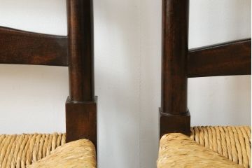和製ビンテージ　松本民芸家具　ラダーバックがお洒落なラッシチェア4脚セット(ダイニングチェア、椅子、イス、ヴィンテージ)(R-072339)