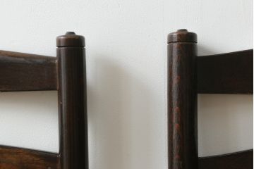 和製ビンテージ　松本民芸家具　ラダーバックがお洒落なラッシチェア4脚セット(ダイニングチェア、椅子、イス、ヴィンテージ)(R-072340)