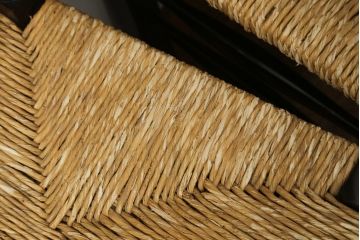 和製ビンテージ　松本民芸家具　ラダーバックがお洒落なラッシチェア4脚セット(ダイニングチェア、椅子、イス、ヴィンテージ)(R-072340)