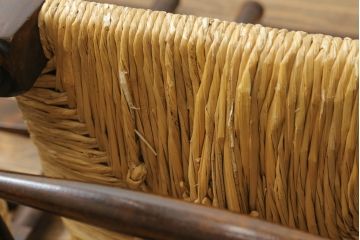 和製ビンテージ　松本民芸家具　ラダーバックがお洒落なラッシチェア4脚セット(ダイニングチェア、椅子、イス、ヴィンテージ)(R-072340)
