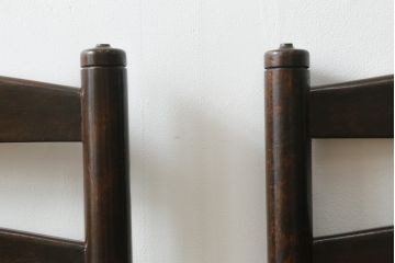 和製ビンテージ　松本民芸家具　ラダーバックがお洒落なラッシチェア4脚セット(ダイニングチェア、椅子、イス、ヴィンテージ)(R-072341)