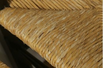 和製ビンテージ　松本民芸家具　ラダーバックがお洒落なラッシチェア4脚セット(ダイニングチェア、椅子、イス、ヴィンテージ)(R-072341)