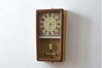 和製アンティーク　精工舎(SEIKOSHA、セイコー)　TRADE(S)MARK　TRANSISTOR CLOCK(トランジスタクロック)　昭和レトロ　スケルトンデザインがおしゃれな掛け時計(柱時計、古時計、振り子時計)(R-072343)