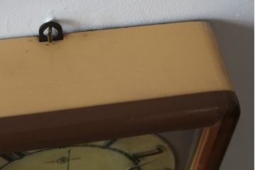 和製アンティーク　精工舎(SEIKOSHA、セイコー)　TRADE(S)MARK　TRANSISTOR CLOCK(トランジスタクロック)　昭和レトロ　スケルトンデザインがおしゃれな掛け時計(柱時計、古時計、振り子時計)(R-072343)