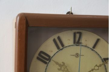 和製アンティーク　精工舎(SEIKOSHA、セイコー)　TRADE(S)MARK　TRANSISTOR CLOCK(トランジスタクロック)　昭和レトロ　スケルトンデザインがおしゃれな掛け時計(柱時計、古時計、振り子時計)(R-072343)