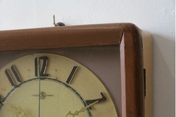 和製アンティーク　精工舎(SEIKOSHA、セイコー)　TRADE(S)MARK　TRANSISTOR CLOCK(トランジスタクロック)　昭和レトロ　スケルトンデザインがおしゃれな掛け時計(柱時計、古時計、振り子時計)(R-072343)