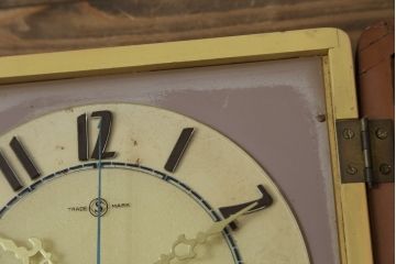 和製アンティーク　精工舎(SEIKOSHA、セイコー)　TRADE(S)MARK　TRANSISTOR CLOCK(トランジスタクロック)　昭和レトロ　スケルトンデザインがおしゃれな掛け時計(柱時計、古時計、振り子時計)(R-072343)