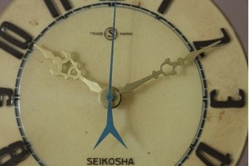 和製アンティーク　精工舎(SEIKOSHA、セイコー)　TRADE(S)MARK　TRANSISTOR CLOCK(トランジスタクロック)　昭和レトロ　スケルトンデザインがおしゃれな掛け時計(柱時計、古時計、振り子時計)(R-072343)