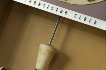 和製アンティーク　精工舎(SEIKOSHA、セイコー)　TRADE(S)MARK　TRANSISTOR CLOCK(トランジスタクロック)　昭和レトロ　スケルトンデザインがおしゃれな掛け時計(柱時計、古時計、振り子時計)(R-072343)