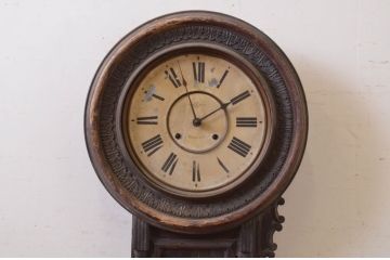 和製アンティーク　精工舎(SEIKOSHA、セイコー)　TOKIO JAPAN　TRADE(S)MARK　8DAY　繊細な彫刻の意匠が素敵な大きい掛け時計(柱時計、古時計、振り子時計)(R-072354)