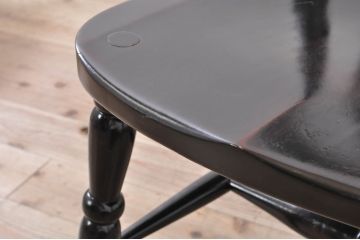 和製ビンテージ　松本民芸家具　#16型スピンドルチェア　ゆったりと座れるダイニングチェア4脚セット(板座チェア、椅子、イス、ヴィンテージ)(定価4脚で約40万円)(R-072361)