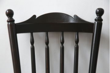 和製ビンテージ　松本民芸家具　#16型スピンドルチェア　ゆったりと座れるダイニングチェア2脚セット(板座チェア、椅子、イス、ヴィンテージ)(定価2脚で約20万円)(R-072368)