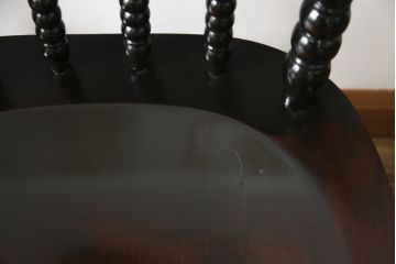 和製ビンテージ　松本民芸家具　#16型スピンドルチェア　ゆったりと座れるダイニングチェア2脚セット(板座チェア、椅子、イス、ヴィンテージ)(定価2脚で約20万円)(R-072368)