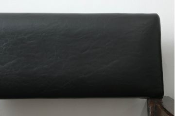 和製ビンテージ　松本民芸家具　特注　ナラ材　合皮　シンプルでスタイリッシュなアームチェア2脚セット(ダイニングチェア、椅子、イス、ヴィンテージ)(R-072377)