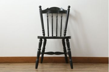 中古　松本民芸家具　16型スピンドルチェア　ゆったりと座れるダイニングチェア(板座チェア、椅子、イス)(R-072378)