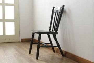 中古　松本民芸家具　16型スピンドルチェア　ゆったりと座れるダイニングチェア(板座チェア、椅子、イス)(R-072378)