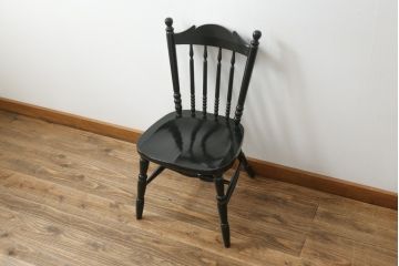 中古　松本民芸家具　16型スピンドルチェア　ゆったりと座れるダイニングチェア(板座チェア、椅子、イス)(R-072378)