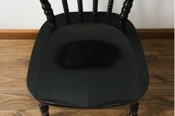 中古　松本民芸家具　16型スピンドルチェア　ゆったりと座れるダイニングチェア(板座チェア、椅子、イス)(R-072378)
