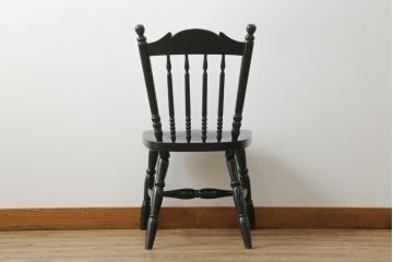 中古　松本民芸家具　16型スピンドルチェア　ゆったりと座れるダイニングチェア(板座チェア、椅子、イス)(R-072378)