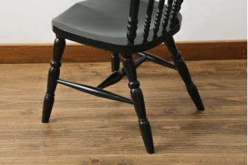 中古　松本民芸家具　16型スピンドルチェア　ゆったりと座れるダイニングチェア(板座チェア、椅子、イス)(R-072378)