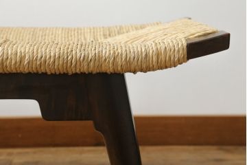 和製ビンテージ　松本民芸家具　#519型長スツール　アジアンテイストのお部屋におすすめのラッシベンチ(6尺、長椅子、ヴィンテージ)(定価約33万円)(R-072379)