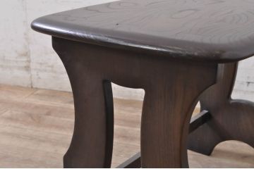 イギリスビンテージ　ERCOL(アーコール)　落ち着いたシックな色合いが魅力のサイドテーブル(コンソールテーブル、ローテーブル、ヴィンテージ)(R-072384)
