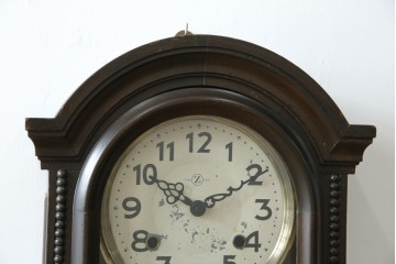 和製アンティーク　横浜エムズイ商会　TRADE(Z)MARK(トレードマーク)　横窓縁のダイヤガラスが素敵な掛け時計　(R-072397)