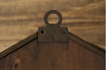 和製アンティーク　横浜エムズイ商会　TRADE(Z)MARK(トレードマーク)　横窓縁のダイヤガラスが素敵な掛け時計　(R-072397)