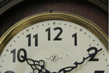 和製アンティーク　横浜エムズイ商会　TRADE(Z)MARK(トレードマーク)　横窓縁のダイヤガラスが素敵な掛け時計　(R-072397)