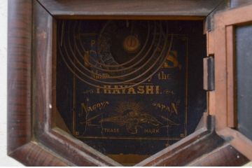 和製アンティーク　HAYASHI ICHIBE(林市兵衛)　TRADE(H)MARK(トレードマーク)　林時計　大正ロマンの雰囲気漂う掛け時計(柱時計、古時計、振り子時計)(R-072401)
