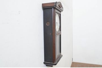 和製アンティーク　堀田時計店　TRADE MARK(トレードマーク)　N.H.T　CROWNFAN(クラウンファン)　30DAY　レリーフとクラシカルなデザインが魅力の掛け時計(柱時計、古時計、振り子時計)(R-072402)
