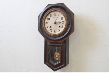 和製アンティーク　精工舎(SEIKOSHA、セイコー)　MADE(Y)TOKYO　8DAY　古い木味が魅力的な掛け時計(柱時計、古時計、八角時計、振り子時計)(R-072406)