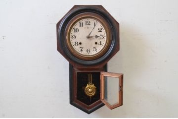 和製アンティーク　精工舎(SEIKOSHA、セイコー)　MADE(Y)TOKYO　8DAY　古い木味が魅力的な掛け時計(柱時計、古時計、八角時計、振り子時計)(R-072406)