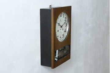 和製アンティーク　愛知時計電機(アイチ、AICHI)　AC TRADE MARK(トレードマーク)　Super Eight (スーパーエイト)　30DAY　レトロモダンなデザインが魅力的な掛け時計　(R-072411)
