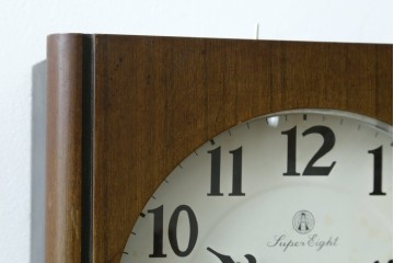 和製アンティーク　愛知時計電機(アイチ、AICHI)　AC TRADE MARK(トレードマーク)　Super Eight (スーパーエイト)　30DAY　レトロモダンなデザインが魅力的な掛け時計　(R-072411)