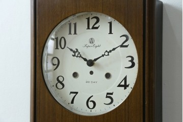 和製アンティーク　愛知時計電機(アイチ、AICHI)　AC TRADE MARK(トレードマーク)　Super Eight (スーパーエイト)　30DAY　レトロモダンなデザインが魅力的な掛け時計　(R-072411)