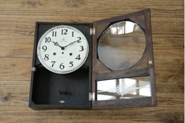 和製アンティーク　愛知時計電機(アイチ、AICHI)　AC TRADE MARK(トレードマーク)　Super Eight (スーパーエイト)　30DAY　レトロモダンなデザインが魅力的な掛け時計　(R-072411)