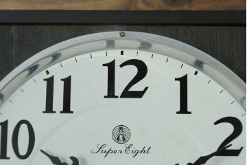 和製アンティーク　愛知時計電機(アイチ、AICHI)　AC TRADE MARK(トレードマーク)　Super Eight (スーパーエイト)　30DAY　レトロモダンなデザインが魅力的な掛け時計　(R-072411)