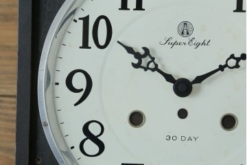 和製アンティーク　愛知時計電機(アイチ、AICHI)　AC TRADE MARK(トレードマーク)　Super Eight (スーパーエイト)　30DAY　レトロモダンなデザインが魅力的な掛け時計　(R-072411)