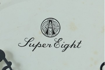 和製アンティーク　愛知時計電機(アイチ、AICHI)　AC TRADE MARK(トレードマーク)　Super Eight (スーパーエイト)　30DAY　レトロモダンなデザインが魅力的な掛け時計　(R-072411)