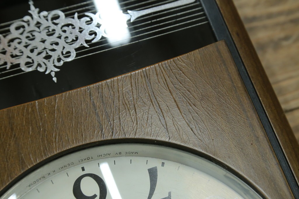 和製アンティーク　愛知時計電機(アイチ、AICHI)　AC TRADE MARK(トレードマーク)　Super Eight (スーパーエイト)　30DAY　レトロモダンなデザインが魅力的な掛け時計　(R-072411)