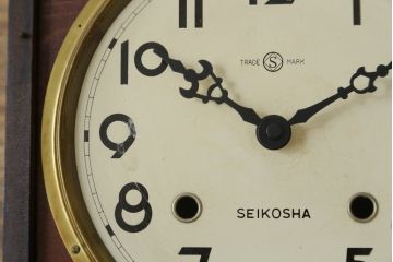和製アンティーク　精工舎(SEIKOSHA、セイコー)　TRADE(S)MARK　大正ロマン溢れる佇まいが魅力の掛け時計(柱時計、古時計、振り子時計)(R-072417)
