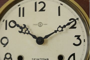 和製アンティーク　精工舎(SEIKOSHA、セイコー)　TRADE(S)MARK　大正ロマン溢れる佇まいが魅力の掛け時計(柱時計、古時計、振り子時計)(R-072417)