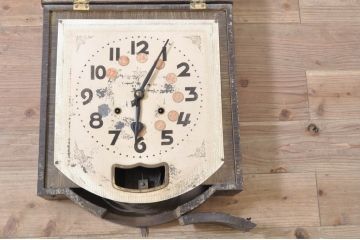 和製アンティーク　C.M.A.EXAMINED　昭和レトロ　珍しいデザインが魅力的な掛け時計(柱時計、古時計、振り子時計、日本時計工業組合)(R-072418)