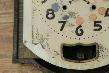 和製アンティーク　C.M.A.EXAMINED　昭和レトロ　珍しいデザインが魅力的な掛け時計　(R-072418)