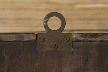 和製アンティーク　C.M.A.EXAMINED　昭和レトロ　珍しいデザインが魅力的な掛け時計　(R-072418)