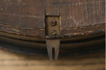 和製アンティーク　C.M.A.EXAMINED　昭和レトロ　珍しいデザインが魅力的な掛け時計　(R-072418)