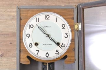 和製アンティーク　TAKANO SEIMITSU(高野精密工業)　レトロカラーの文字盤が素敵な掛け時計(柱時計、古時計、振り子時計)(R-072419)